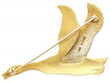 Vintage Gold Bird Brooch with Enamel