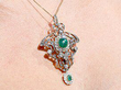 1900s Emerald Pendant Necklace