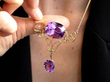 wearing a Russian amethyst pendant