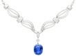 Ceylon Blue Sapphire Necklace with Diamonds