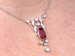 Art Deco Garnet and Diamond Pendant Necklace