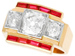 Art Deco Ruby and Diamond Ring