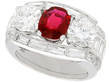 Certified Ruby Ring with Diamonds 
