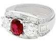 Certified Ruby Ring with Diamonds 