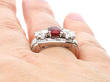Certified Ruby Ring with Diamonds Wearing