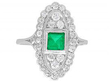 Emerald and Diamond Dress Ring Platinum