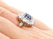 Antique Basaltic Sapphire Ring on Finger
