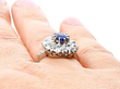 Antique Basaltic Sapphire Ring on Hand