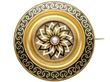 Antique Gold Enamel Mourning Brooch