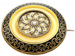 Antique Gold Enamel Mourning Brooch