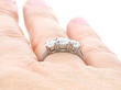 1.66 Carat Diamond Trilogy Ring Wearing