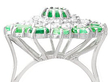 Large Emerald and Diamond Cocktail Ring detail
