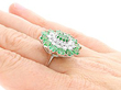Large Emerald and Diamond Cocktail Ring on hand