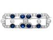 Antique White Gold Sapphire Brooch