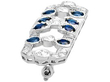 Antique White Gold Sapphire Brooch
