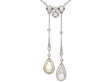 Pearl and Diamond Double Drop Pendant