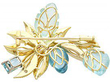 Floral Aquamarine Brooch