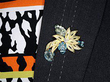 Wearing Floral Aquamarine Brooch
