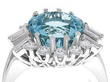 Vintage Aquamarine and Diamond Ring