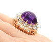 Oval Cabochon Amethyst Ring Wearing