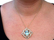 Large Aquamarine Pendant with Diamonds wearing