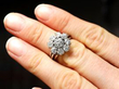 Old Cut Cluster Ring On Finger