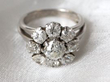 Old European Diamond Cluster Ring Close Up