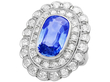 Large Sapphire Dress Ring with Diamonds