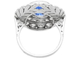 Large Sapphire Dress Ring with Diamonds