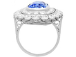 Large Sapphire Dress Ring with Diamonds