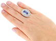 Large Sapphire Dress Ring with Diamonds