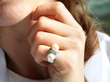 Art Deco Pearl Ring Being Worn