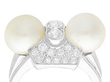 vintage Pearl Ring with Diamonds