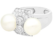 double Pearl and Diamond Dress Ring