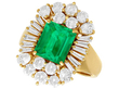 Large Vintage Emerald and Diamond Ring 