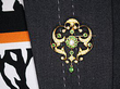 wearing Demantoid Garnet and Pearl Pendant Brooch