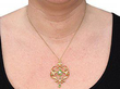 wearing Demantoid Garnet and Pearl Pendant 