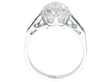 1930s Diamond Solitaire with Emerald Side Stones
