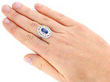 Cushion Cut Sapphire Ring with Diamonds wearing