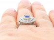 Sapphire Ring with Diamonds on finger