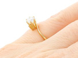 0.4 carat Diamond Ring Yellow Gold Wearing