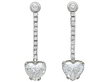 Vintage Heart Shaped Diamond Drop Earrings