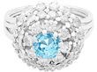 Small Aquamarine Cluster Ring in white gold