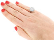 Vintage Platinum Diamond Cluster Ring Wearing