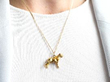 Wearing Yellow Gold Dog Charm/Pendant