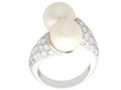 Vintage Double Pearl and Diamond Ring