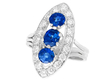 Marquise Diamond and Sapphire Ring