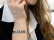 wearing pearl ruby bracelet