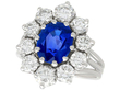 Oval Cut Blue Sapphire and Diamond Ring