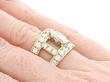 vintage Unusual Marquise Diamond Ring wearing